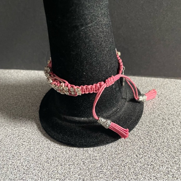 Rose Gonzales Pink Braided String Bling Bracelet - Picture 8 of 10